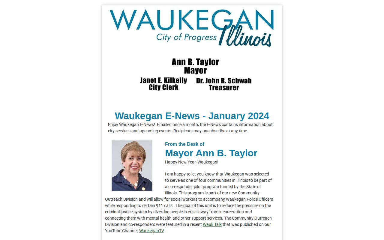 Waukegan Police official crime blotter announcement for Lake County arrest records
